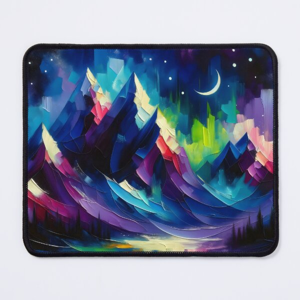 Item preview, Oil Painting Abstract Mountains at Night designed and sold by Truck Stop One.