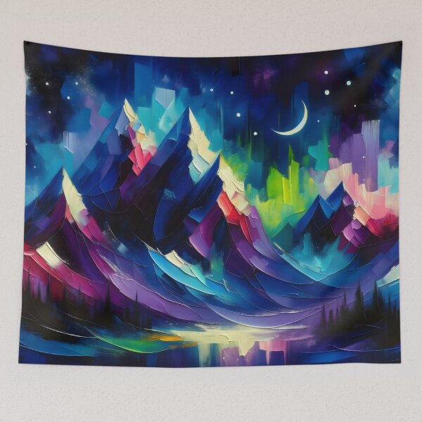 Item preview, Oil Painting Abstract Mountains at Night designed and sold by Truck Stop One.