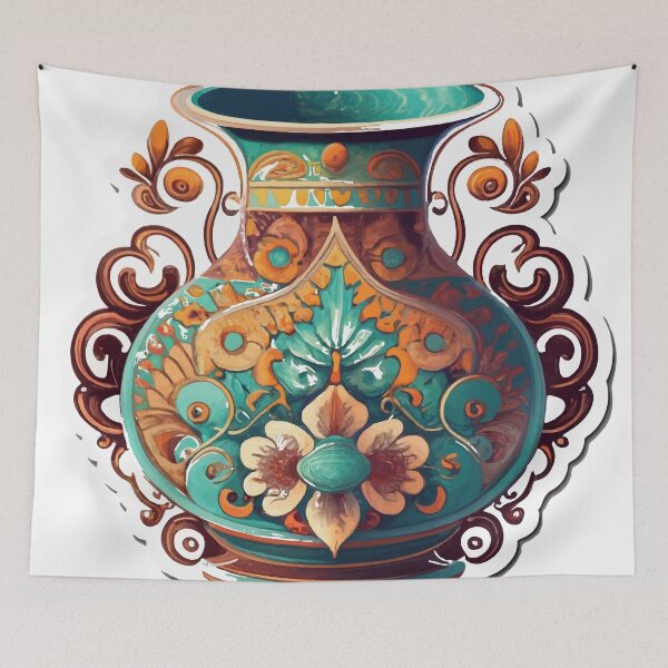 Item preview, Charming Antique Vase with Intricate Patterns Illustration designed and sold by NiftyWrx.