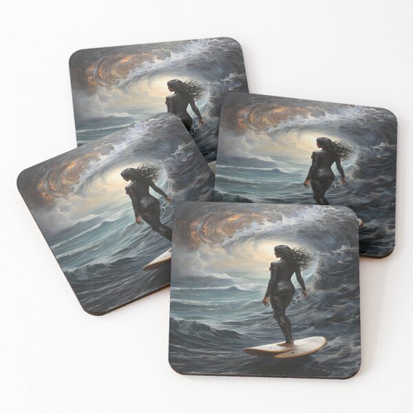 Item preview, Mysterious figure of a female surfer. designed and sold by Cherryblossom50.