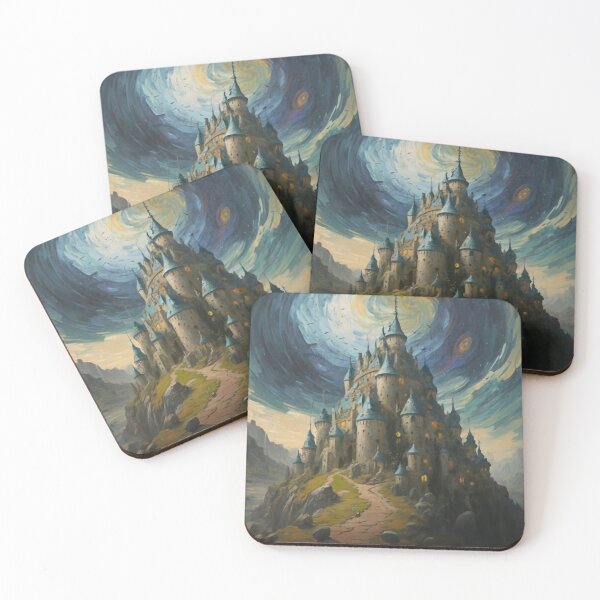 Item preview, Van Gogh style castle designed and sold by Gkate-art.
