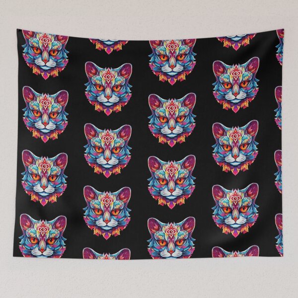 Item preview, Sugar Skull Cat | Mosaic Cat | Sugar Skull Kitten | Day of the Dead | Dia de los Muertos | Crystal Skull Cat  designed and sold by CoolHippoQuotes.