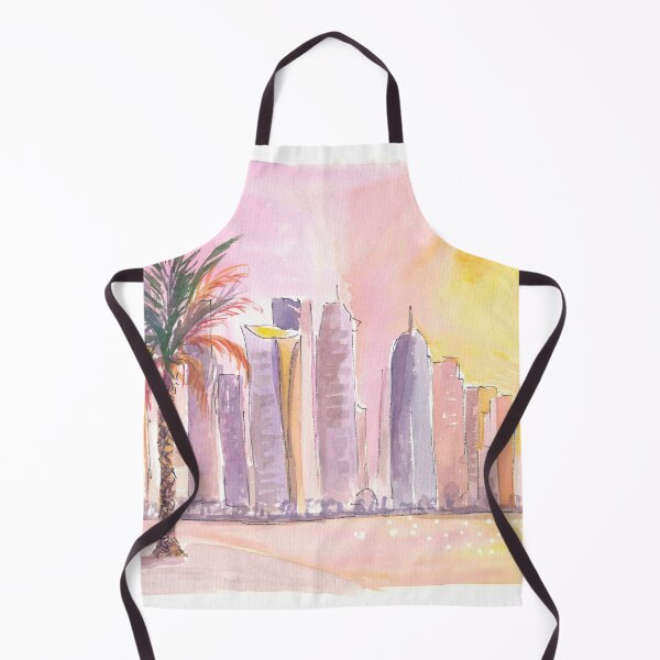Item preview, Doha Qatar Palm and Impressive Skyline at Sunrise designed and sold by artshop77.