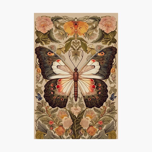 Aperçu de l'œuvre Harmonie des papillons botaniques - Illustration de la nature vintage créée et vendue par Cheeky Companions.