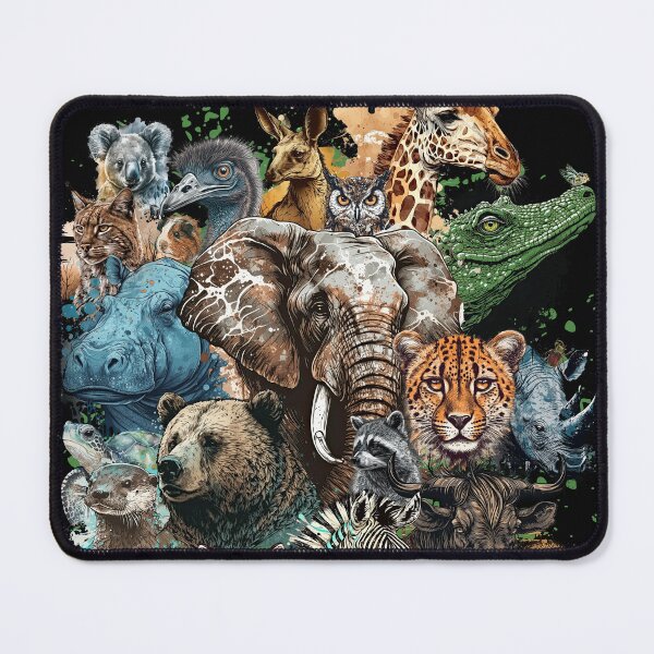 Item preview, Watercolor Wildlife Collage designed and sold by HolidayBug.