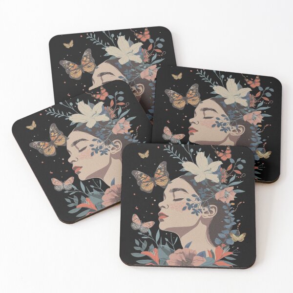 Item preview, Woman Butterflies Flowers designed and sold by MateLDN.
