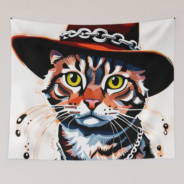 Item preview, Colorido retrato de gato vaquero designed and sold by mrbribe.