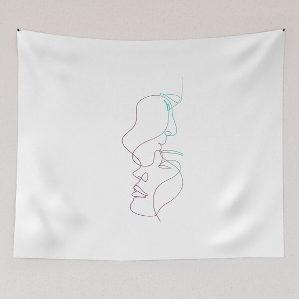 Item preview, Couple Love Line One Art Colorful designed and sold by hemp3x.