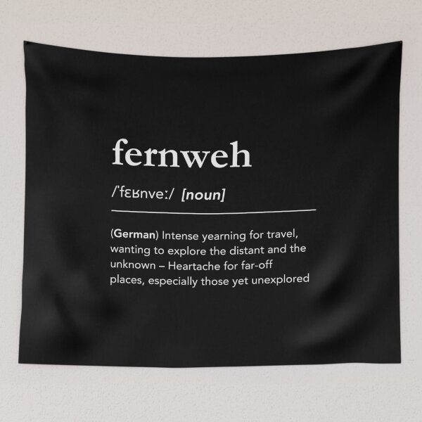 Item preview, Fernweh definition. Fernweh Dictionary art, black. Minimalist Fernweh Description. German words designed and sold by lagunaklein.