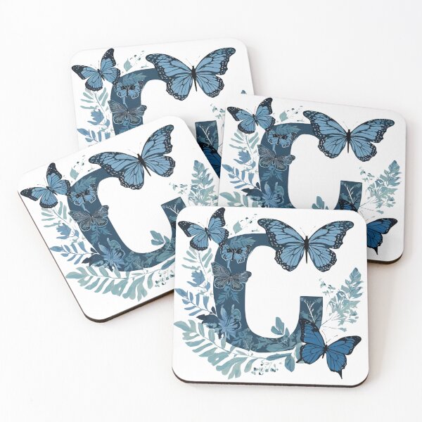 Item preview, Letter C in blue with butterflies designed and sold by Shinery2023.