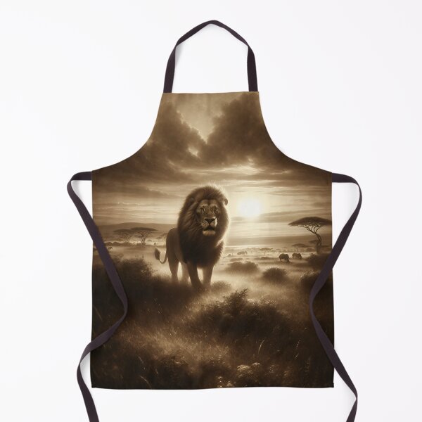 Item preview, Predator Lion Oil Painting Vintage Sepia Tones Wall Art: Timeless Elegance for Your Home Decor! designed and sold by SmallBoY1996.