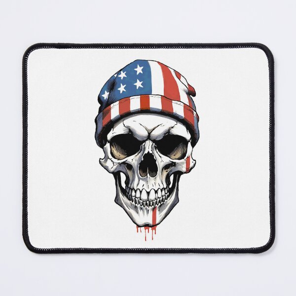 Item preview, Skull with American Flag Beanie Illustration designed and sold by ironpalette.