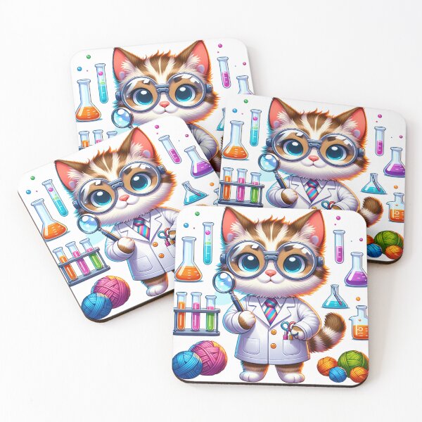 Item preview, Curious Cat Scientist designed and sold by TinyTailsGalery.