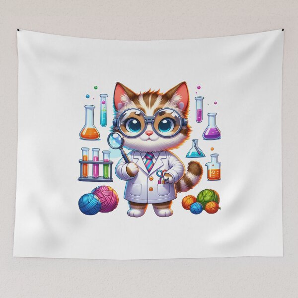 Item preview, Curious Cat Scientist designed and sold by TinyTailsGalery.