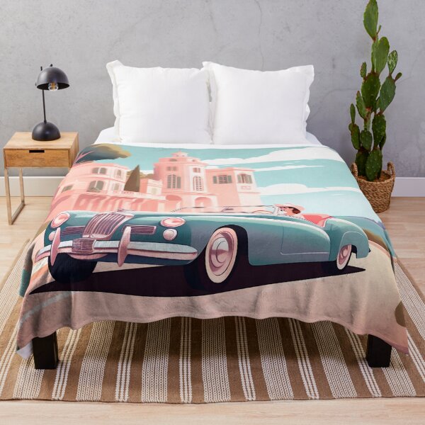 Item preview, Retro vintage illustration of a girl in a green car in Montecarlo designed and sold by GoldenTimesCafe.