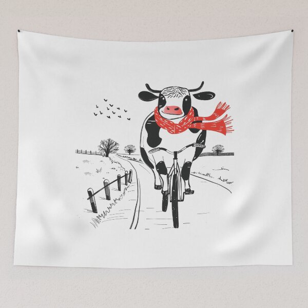 Item preview, Rustic Ride: Cow in Red Scarf designed and sold by NatureStyle555.