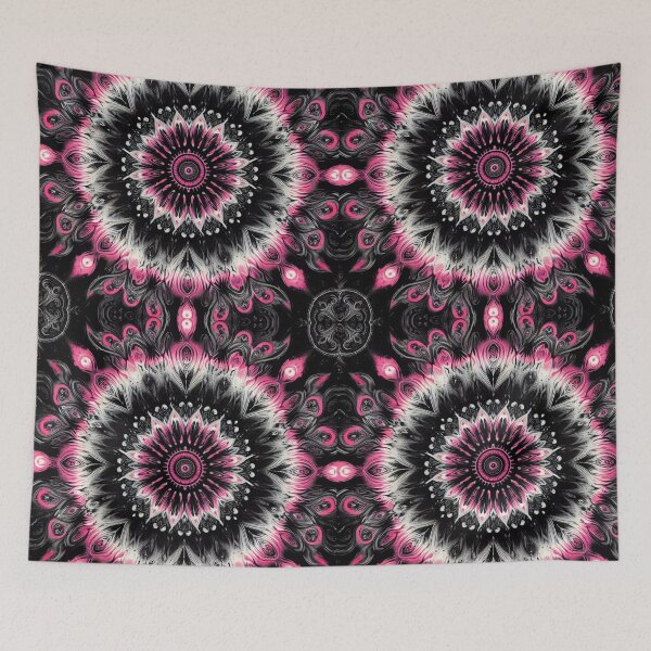 Item preview, Pink and black tie dye mandala  designed and sold by SpookyCuties.