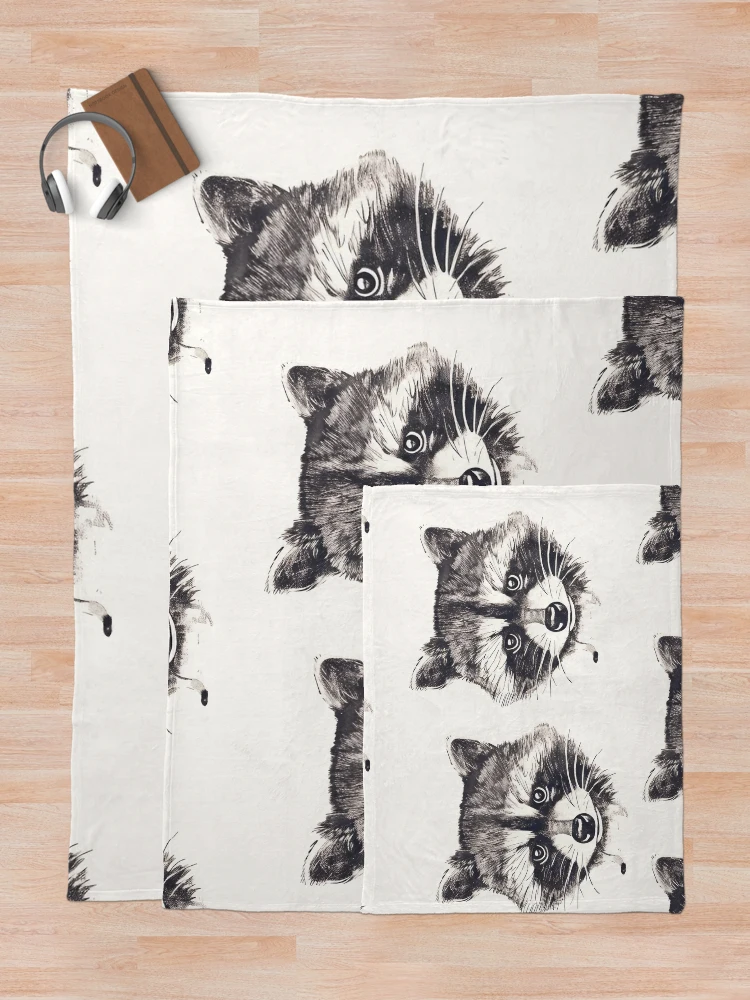 Thumbnail 5 of 6, Throw Blanket, Tiled Racoon Pattern designed and sold by dcrc.