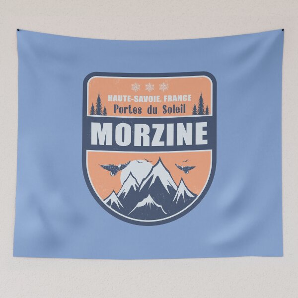 Item preview, Morzine France Vintage Winter Skiing Design designed and sold by CynthiaGraphics.