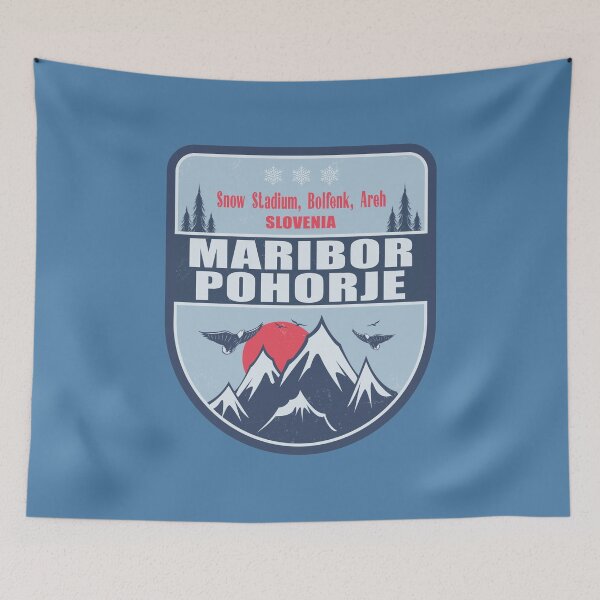 Item preview, Maribor Pohorje Slovenia Vintage Winter Skiing Design designed and sold by CynthiaGraphics.