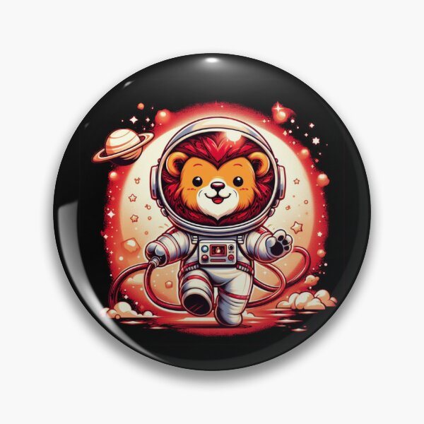 Item preview, "Happy Lion Astronaut: King of the Cosmos" designed and sold by Pearlsiwa.