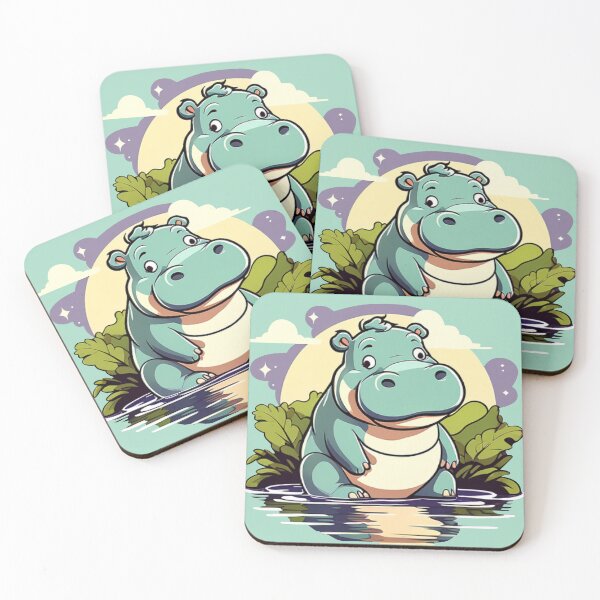 Item preview, Cute Cartoon Hippo is Wallowing designed and sold by UBdesign.