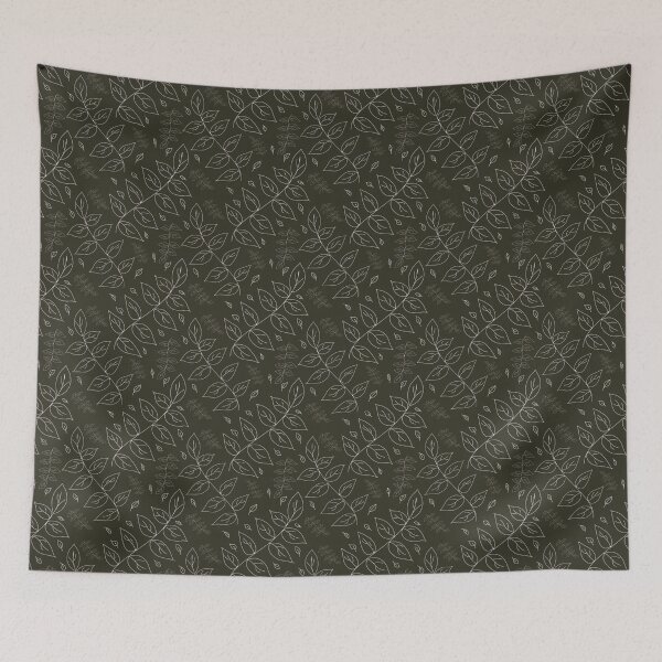 Item preview, Olive Green Modern Leaf Pattern designed and sold by Alpha Naomi Designs.