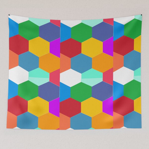 Item preview, Multicolored hexagonal art customized  designed and sold by theparkfact0.