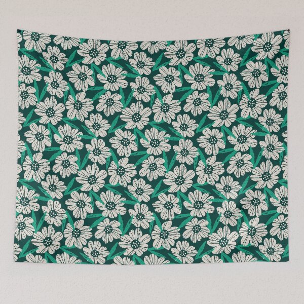 Item preview, Green grunge wildflowers - Mountain Avens Flowers designed and sold by EliveraDesigns.