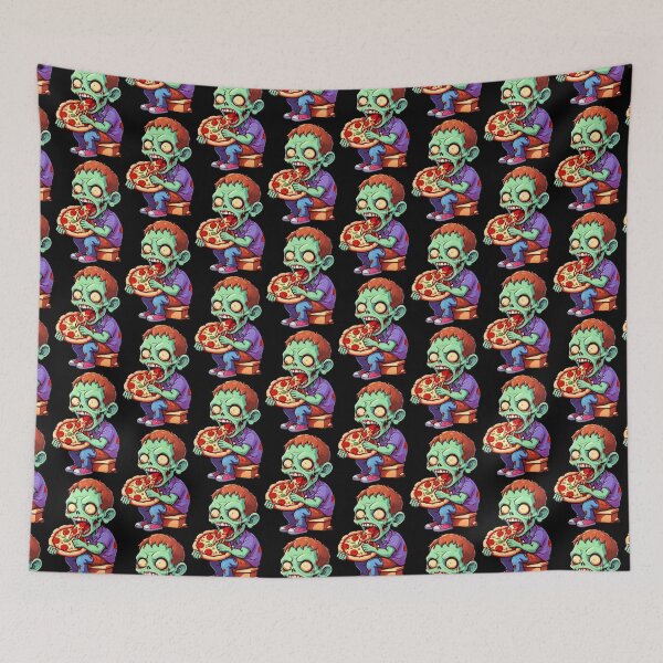 Artikelvorschau, #Zombie isst Pizza, süßer Zombie, Aquarell-Zombiegesicht, lustiges Zombiegesicht, bunter Zombie, Zombiezeichnung entworfen und verkauft von deluxelion.