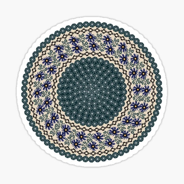 Item preview, Green Bolesławiec Polish ceramics traditional round pattern designed and sold by MashaVed.