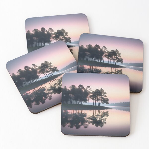 Item preview, Large lake with trees reflected in the water designed and sold by Inspyralia.