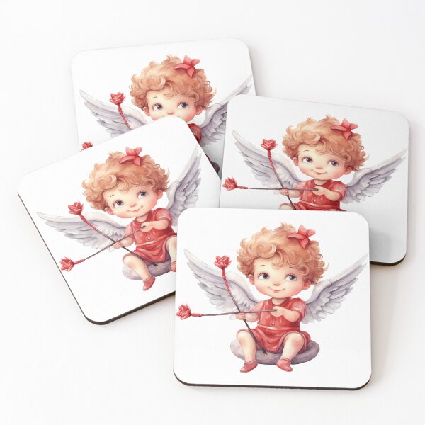 Aperçu de l'œuvre Illustration aquarelle de bébé ange Saint Valentin créée et vendue par Createya.