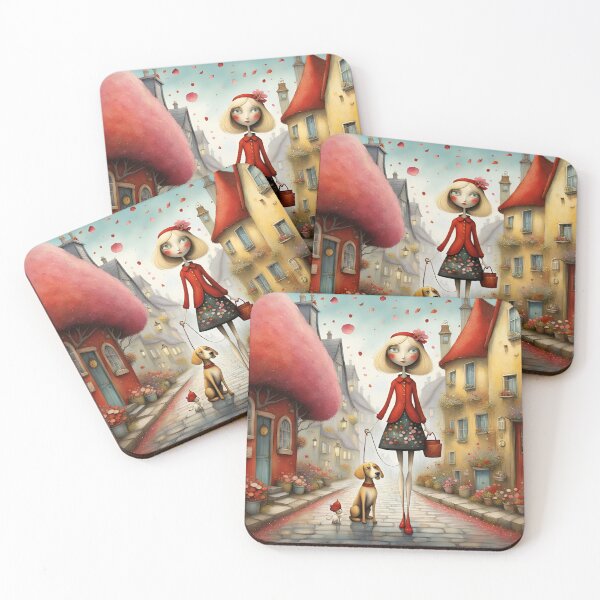 Item preview,  Doll next to a red mushroom house in a cute street designed and sold by Coolparrotgirl.