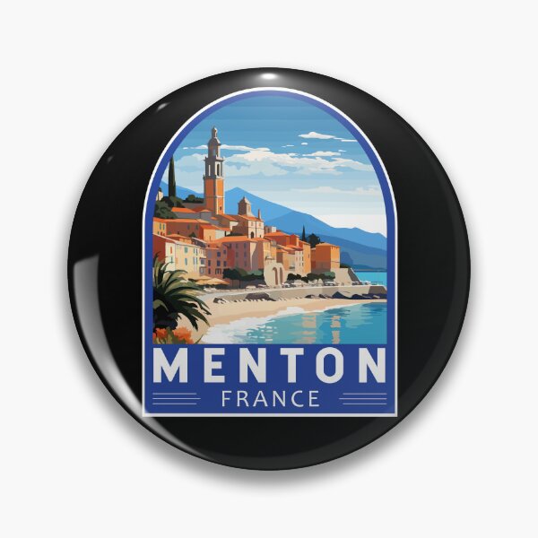 Item preview, Menton France Travel Art Emblem designed and sold by KrisSidDesigns.