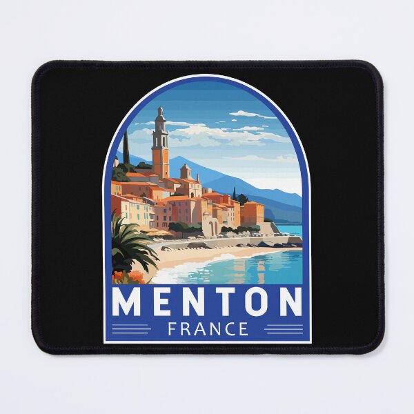 Item preview, Menton France Travel Art Emblem designed and sold by KrisSidDesigns.