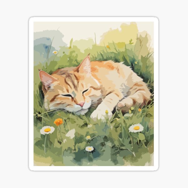 Item preview, Grassy Catnap designed and sold by printmala.