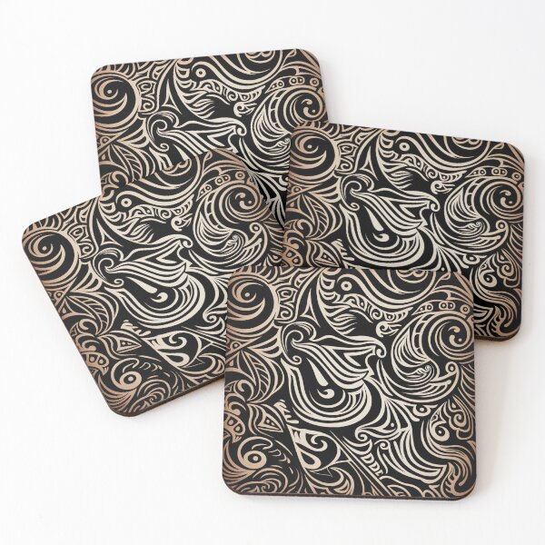Item preview, Kowhaiwhai Maori Black Pattern designed and sold by GrinGalore.