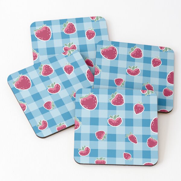 Item preview, Strawberry Picnic on Blue Gingham  designed and sold by KarenEHaley.