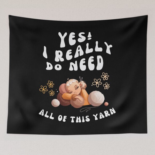 Item preview, Funny saying girl sleeps on wool and knits or crochets designed and sold by Elwetritsche.