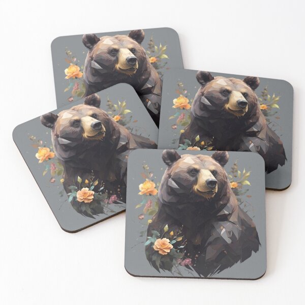 Item preview, Geometrical Floral Bear designed and sold by PolygonPinnacle.