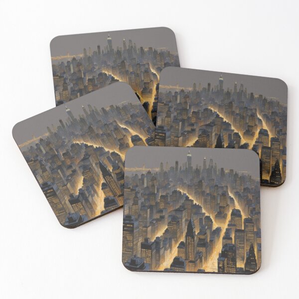 Item preview, Night panorama of the city designed and sold by NataAtelierArt.