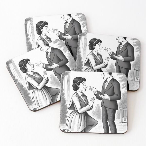Item preview, A funny cartoon of a woman proposing to a man designed and sold by pretty-Designed.