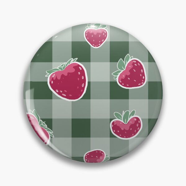 Item preview, Strawberry Picnic on Dark Green Gingham designed and sold by KarenEHaley.