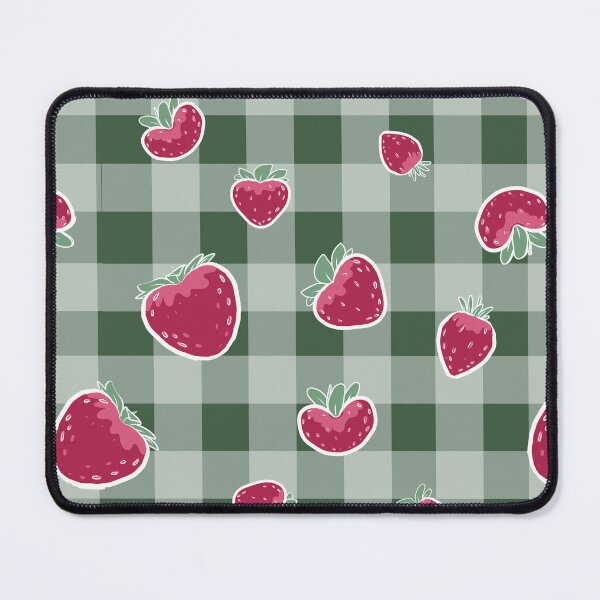 Item preview, Strawberry Picnic on Dark Green Gingham designed and sold by KarenEHaley.