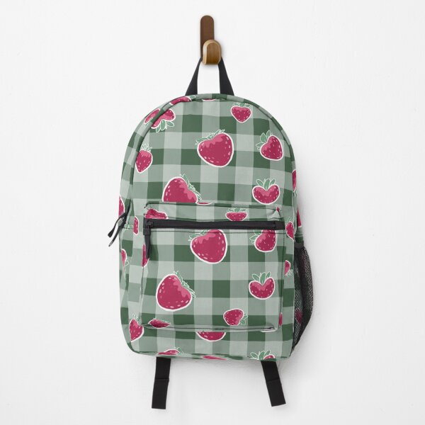 Item preview, Strawberry Picnic on Dark Green Gingham designed and sold by KarenEHaley.