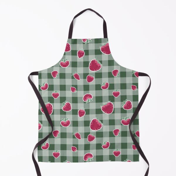 Item preview, Strawberry Picnic on Dark Green Gingham designed and sold by KarenEHaley.