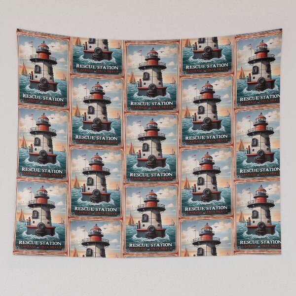 Item preview, Rescue Station Llafranc Costa Brava Retro Poster designed and sold by TerradVents.