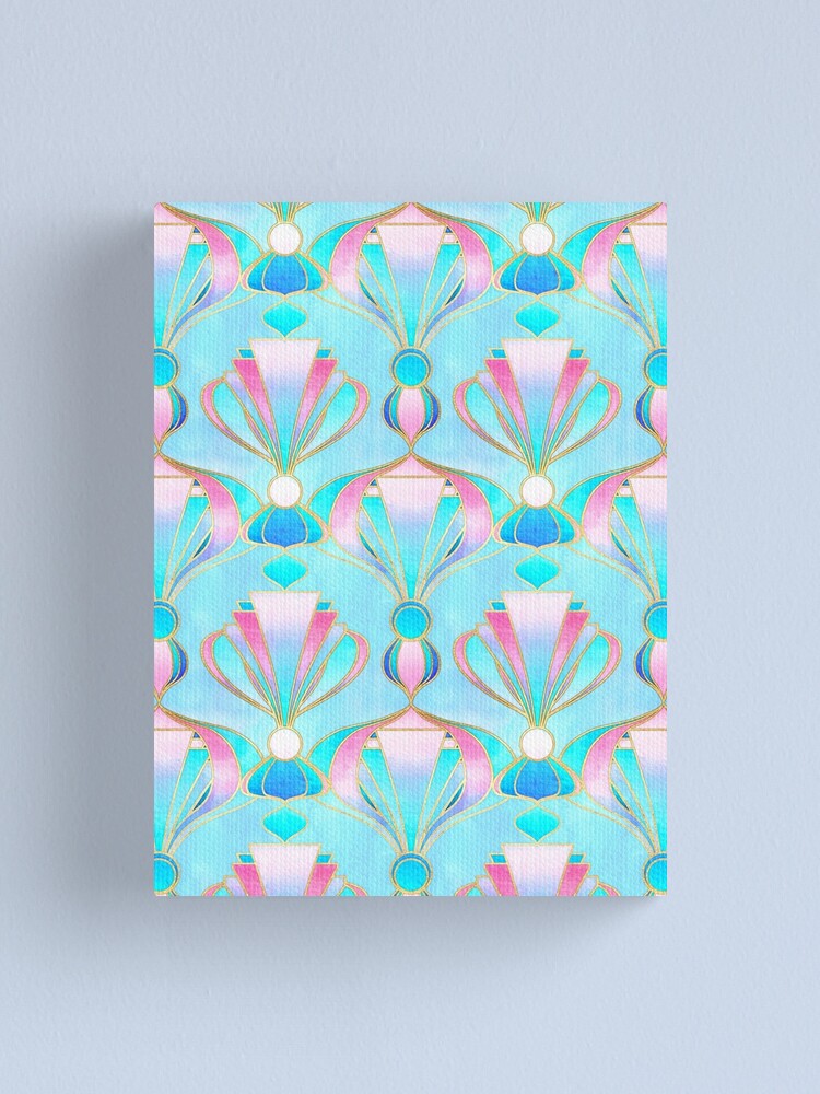 "Bright Pastel Art Deco Pattern " Canvas Print by micklyn | Redbubble