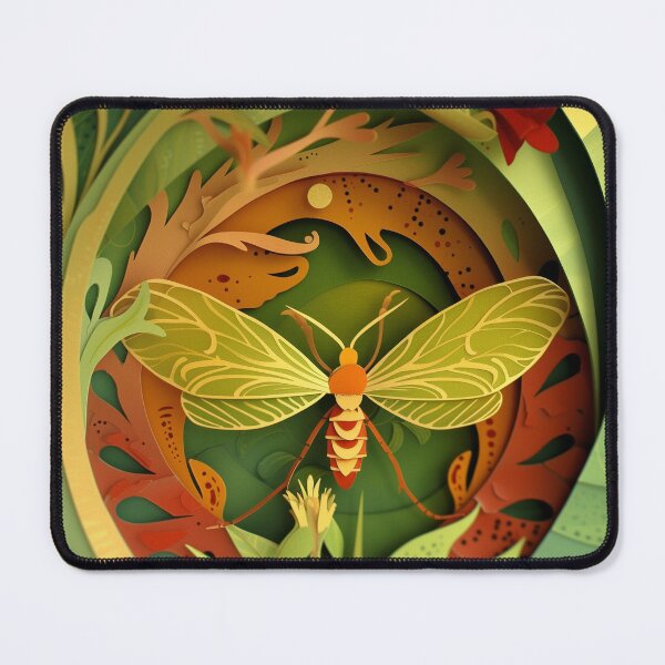 Artikelvorschau, Quilling aus Papier. Insekten und Pflanzen in einer Pflanzenkomposition in 3D-Papiercollage entworfen und verkauft von David-CoBo.